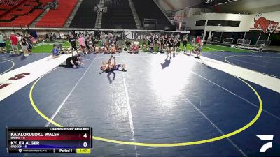 80 lbs Cross Bracket (8 Team) - Ka&#699;alokuloku Walsh, Hawaii vs Kyler Alger, Oregon