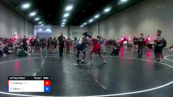 195 lbs 1st Place Match - Isaiah Francis, Quest For Gold Wrestling Club vs Zahquel Davis, Florida