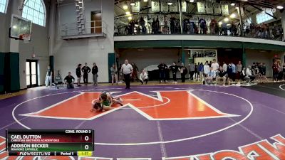 120 lbs Cons. Round 3 - Cael Dutton, Christian Brothers Academy(NJ) vs Addison Becker, Roanoke Catholic