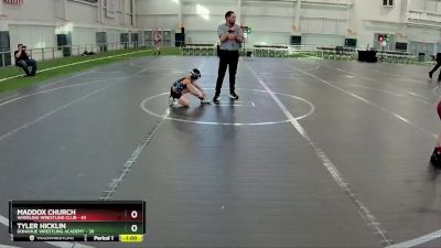 48-52 lbs Round 3 - Maddox Church, Wheeling Wrestling Club vs Tyler Hicklin, Donahue Wrestling Academy