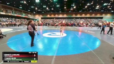 55-58 lbs Round 2 - Emmett Carling, Sierra Sabers vs Tyrese Bliss, Greenwave Youth Wrestling