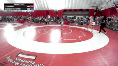 120 lbs Quarters - Clara Ball, Big Game Wrestling Club vs Isabella Crompton, Michigan Premier