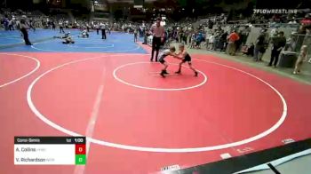 52 lbs Consolation - Aaron Collins, Verdigris Youth Wrestling vs Van Richardson, Weatherford Youth