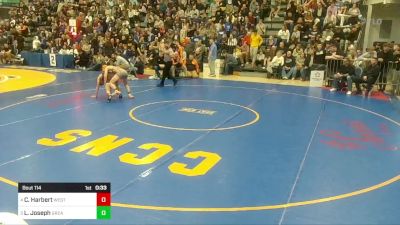 114 lbs 3rd Place - Caiden Harbert, West Allegheny vs Leo Joseph, Greater Latrobe