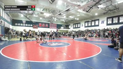 108 lbs Quarterfinal - Logan Musgrave, Rim Of The World High School vs Roman Hanes, La Quinta L (La Quinta)