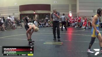 117 lbs Quarterfinals (8 Team) - Revin Dickman, Beast Mode WA Pink vs Dylan Putman, Vehicle City WC