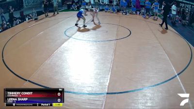 96 lbs Placement Matches (8 Team) - Timmery Condit, Colorado vs Leena Sharp, Utah