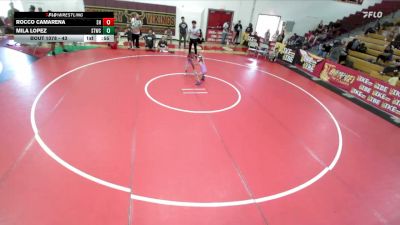 43 lbs Round 2 - Rocco Camarena, SoCal Hammers vs Mila Lopez, SoCal Hammers