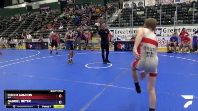 102 lbs Champ. Round 1 - Rocco Gannon, WA vs Gabriel Beyer, WI