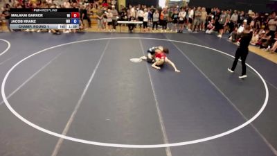 113 lbs Champ. Round 1 - Malakai Barker, WI vs Jacob Kranz, MN