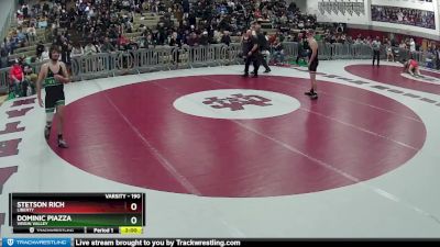 190 lbs Quarterfinal - Dominic Piazza, Virgin Valley vs Stetson Rich, Liberty