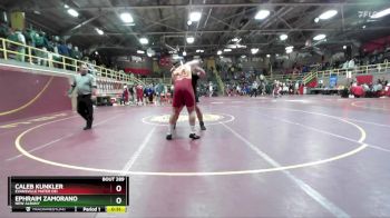 285 lbs Cons. Round 2 - Caleb Kunkler, Evansville Mater Dei vs Ephraim Zamorano, New Albany