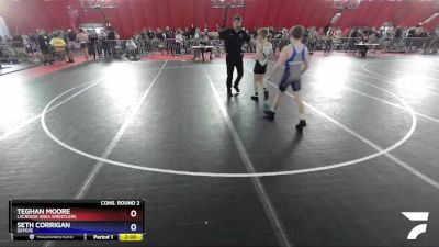 100 lbs Cons. Round 2 - Teghan Moore, LaCrosse Area Wrestlers vs Seth Corrigan, DePere