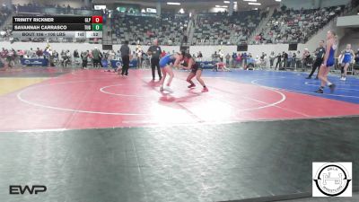 108 lbs Consi Of 16 #1 - Trinity Rickner, Glenpool JH vs Savannah Carrasco, Tulsa Union Girls