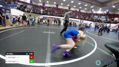 67-70 lbs Rr Rnd 2 - Layla Achziger, Choctaw Ironman Youth Wrestling vs Blakeleigh Garrison, Piedmont