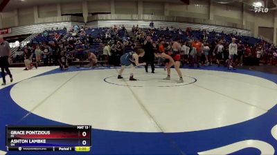 115 lbs Cons. Round 1 - Grace Pontzious, MI vs Ashton Lambke, OH