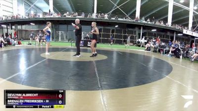 124 lbs Round 2 (6 Team) - Devlynn Albrecht, Wisconsin vs Brenalen Fredriksen - Holm, Minnesota