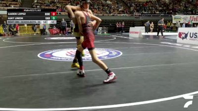 Schoolboys - 92 lbs Champ. Round 2 - Ajay Limon, California Grapplers vs Aaden Lopez, Daniel Cormier Wrestling Club