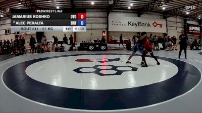 67 kg Champ. Round 2 - Jamarius Koshko, Cardinal Wrestling Club vs Alec Peralta, Southern Illinois Regional Training Center