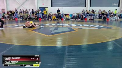 125 lbs Quarterfinal - Malik Asfour, Delaware Valley vs Mason Barrett, Averett