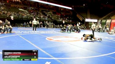 144 Class 1 lbs Champ. Round 1 - Leo Niyonizigiye, St. Mary`s South Side vs Heinrich Wooten, Macon
