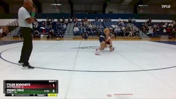 165 lbs Finals (2 Team) - Tyler Bodovetz, Ohio Wesleyan vs Pedro Cruz, Ithaca