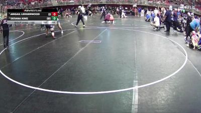 185 lbs Quarterfinal - Abigail Ledgerwood, Cedar Bluffs vs Tatiana King, Gering Wrestling Club