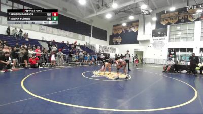 112 lbs Round 3 - Moises Barrios, Canyon Springs High School vs Isaiah Flores, Pounders Wrestling Club