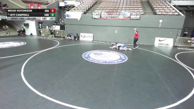 120 lbs Cons. Rd Of 16 - Micah Hutcheson, Exeter Union High School Wrestling vs Jett Campbell, LAWC