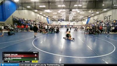 100 lbs Cons. Round 5 - Chase Taylor, Riverton Wolf Pack Wrestling vs Caleb Manheimer, West Jordan