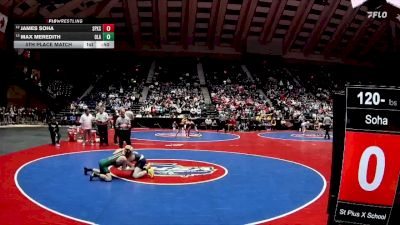 120-4A 5th Place Match - Max Meredith, Ola vs James Soha, St Pius X School