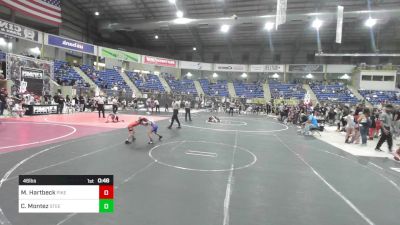 46 lbs Quarterfinal - Matthew Hartbeck, Pikes Peak Warriors vs Cruz Montez, Steel City Reloaded