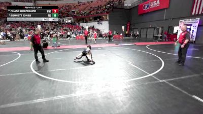 72 lbs 1st Place Match - Bennett Jones, Peshtigo vs Chase Holzbauer, Mollitium Wrestling Club