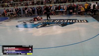 77 lbs Quarterfinal - Kanin Kumfer, Interior Grappling Academy vs Caleb Scussel, Juneau Youth Wrestling Club Inc.