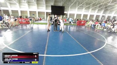 126 lbs Quarterfinals (8 Team) - Aidan Larson, Oregon vs Joelan Coyer, Michigan