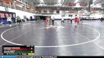 157 lbs Cons. Semi - Anthony Erickson, Unattached vs Dylan Whitt, Grand View (Iowa)