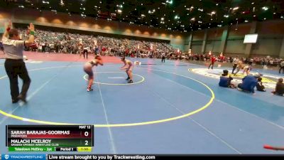 91-96 lbs Round 2 - Malachi McElroy, Spanish Springs Wrestling Club vs Sarah Barajas-Goormastic, Predators