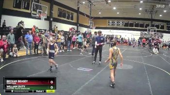 62 lbs Quarterfinal - Beckam Beasey, Team Tiger vs William Duty, Eastside Youth Wrestling