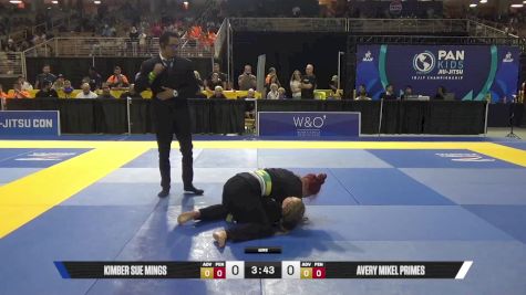Avery Mikel Primes vs Kimber Sue Mings 2025 Pan Kids Jiu-Jitsu IBJJF Championship