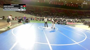 3A Boys 157 lbs Champ. Round 1 - Brayden Greenawald, Warrenton Boys vs Jaden Burkhart, Douglas Boys