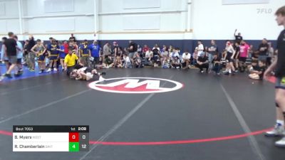 85 lbs Semifinal - Bryce Myers, West Virginia Wild vs River Chamberlain, Dayton Bandits - Gray