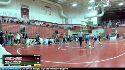 120 lbs Cons. Round 1 - Adrian Haughn, Apache Wrestling Club vs Wesley Harbert, New Palestine Junior High