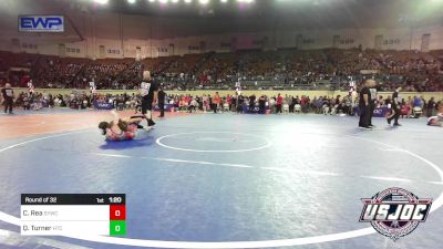 100 lbs Round Of 32 - Charlee Rea, Sedalia Youth Wrestling Club vs Quin Turner, Hinton Takedown Club