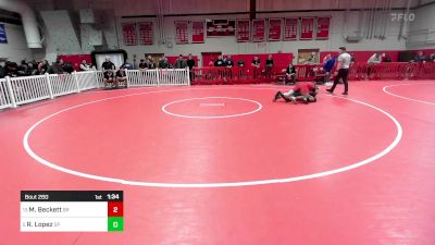 220 lbs Quarterfinal - Myles Beckett, Bridgewater-Raynham vs Reynaldo Lopez, Saugus/Peabody