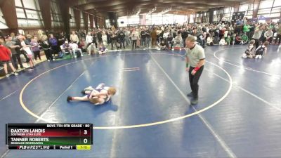 80 lbs 5th Place Match - Tanner Roberts, Ridgeline Riverhawks vs Daxton Landis, Southern Utah Elite