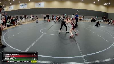 72 lbs Round 4 (10 Team) - Carter Krisher, Warriors WC vs Julia Martin, Full Circle