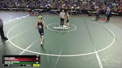 120 lbs Semifinal - Revin Dickman, Brownsburg vs Cam Meier, Bloomington South