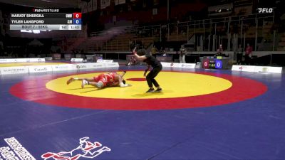 92kg 1st Place Match - Harjot Shergill, Canadian Mal Wrestling vs Tyler Langford, Saskatoon Junior Huskies