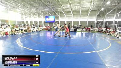 215 lbs Placement Matches (8 Team) - Nate Beagle, Texas Red vs Nash Mullis, North Carolina