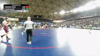 Boys 4A 215 lbs Champ. Round 1 - Caleb Valdez, Redmond vs Brendan David, South Kitsap